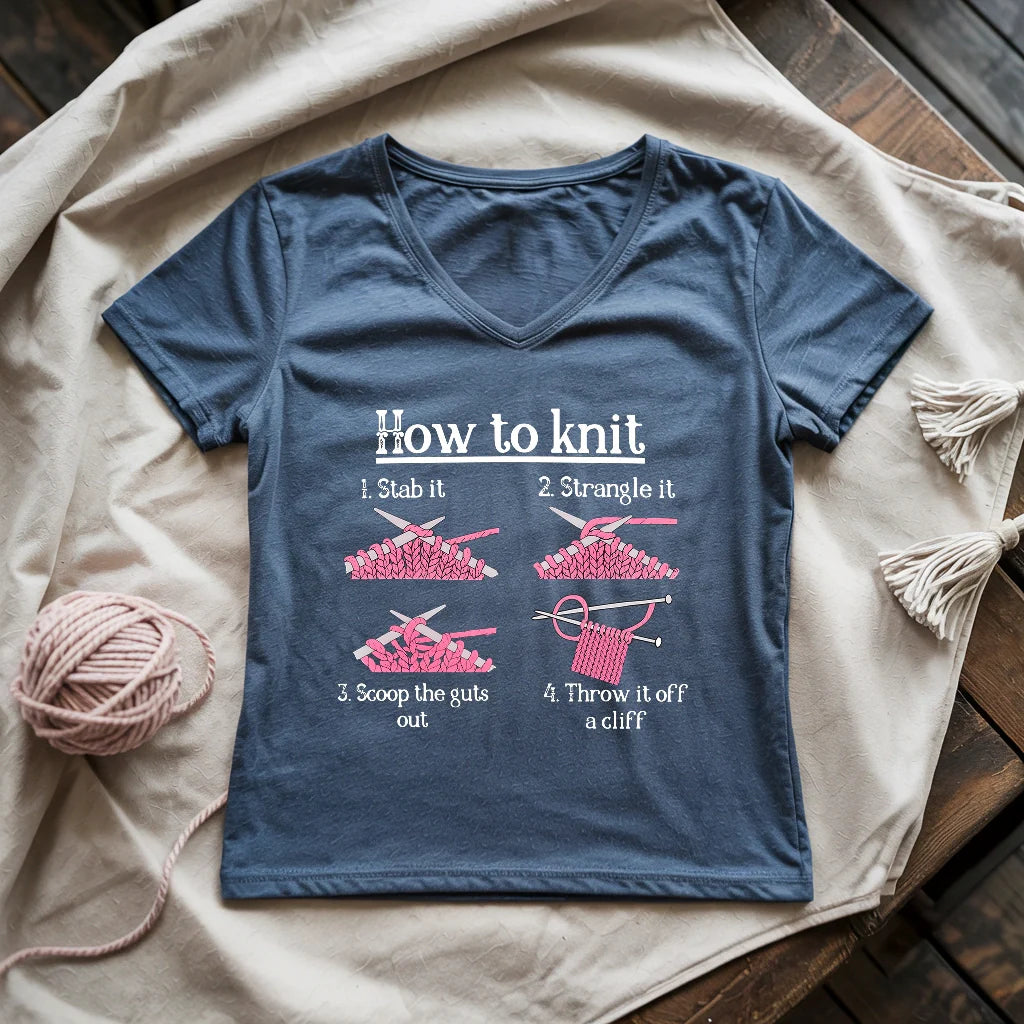 How To Knit Lady V-neck