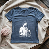 Jesus Crochet Lady V-neck