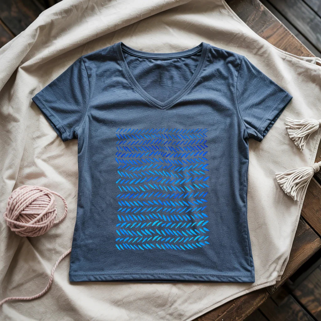 Watercolor knitting pattern Lady V-neck