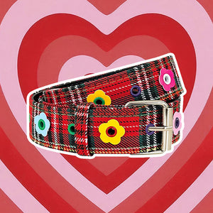 Indie Flower Plaid Belt