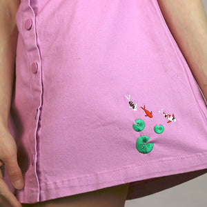 Koi Fish Embroidered Skirt