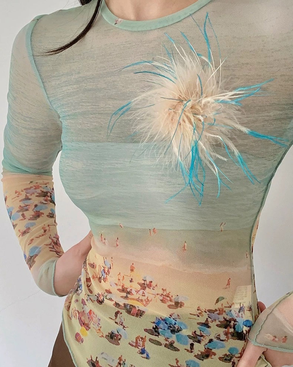 Ocean Beach Print Top