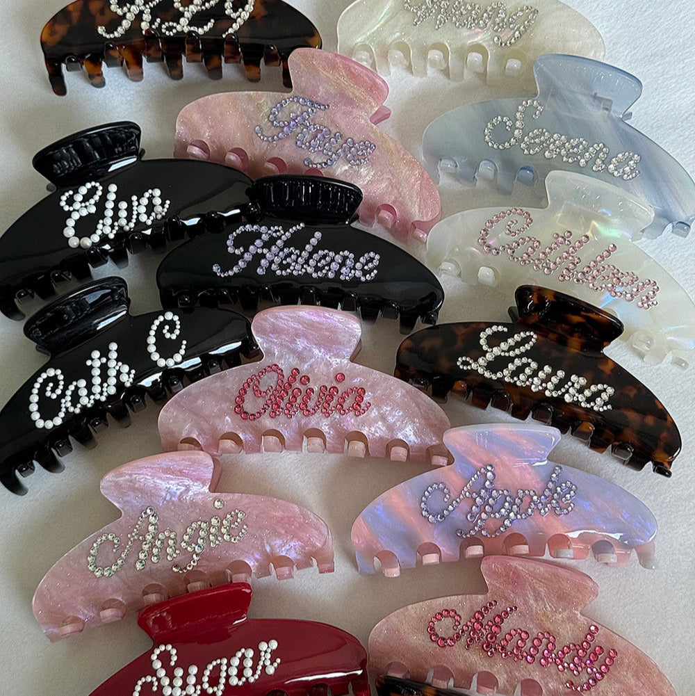 Personalized Name Rhinestone Y2K Hair Claw