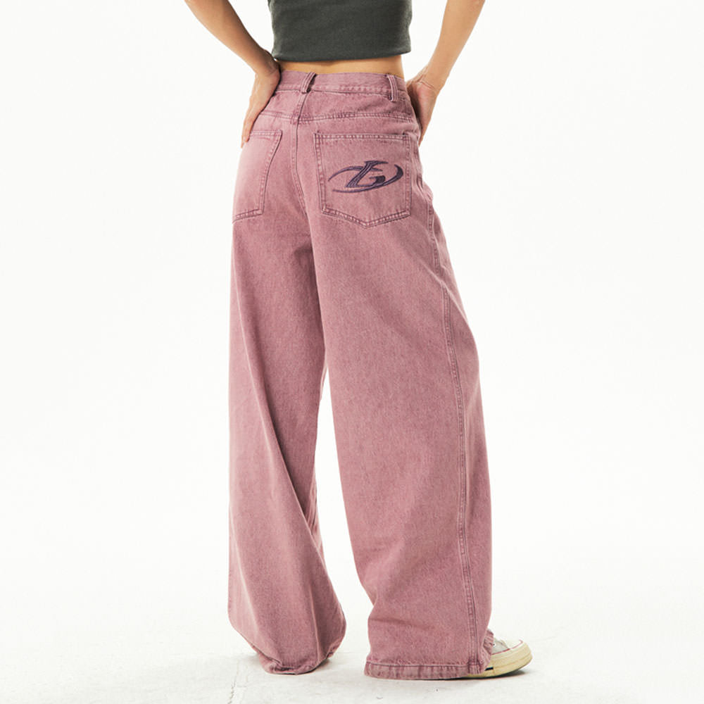 Dust Pink Skater Girl Loose Jeans