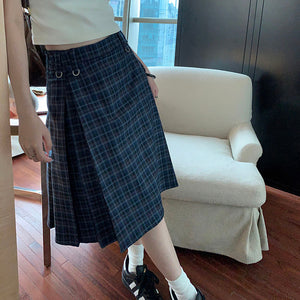 Preppy Style Checkered Kilt Skirt