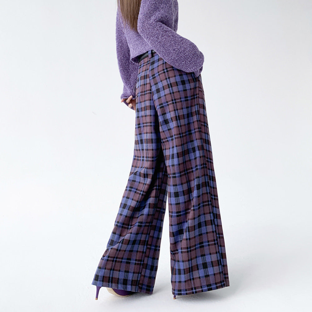 Best In Class Plaid Wide-Leg Trousers