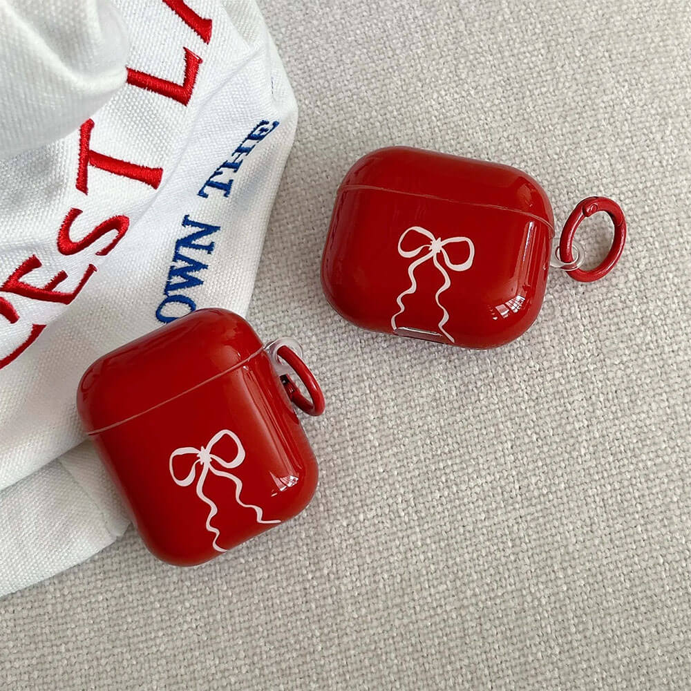 Red Bow Coquette AirPods Case