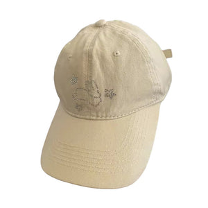 Rhinestone Bunny Y2K Cap
