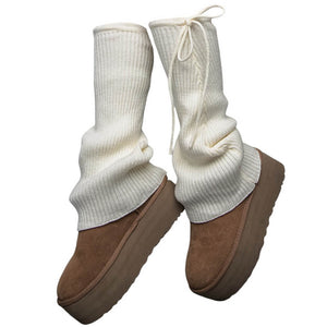 Soft Girl Ribbed Leg Warmers
