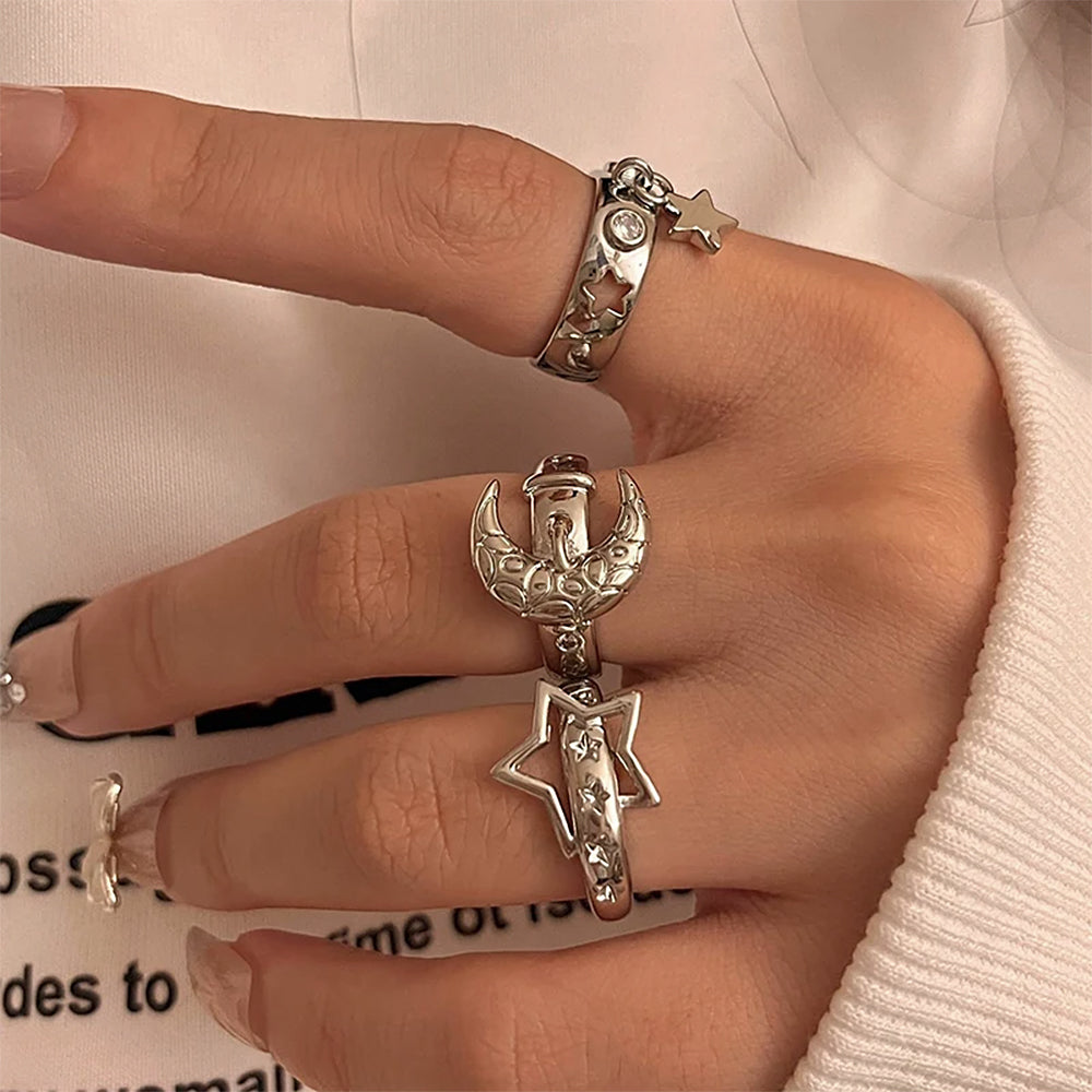 Stars & Moon Aesthetic Ring Set