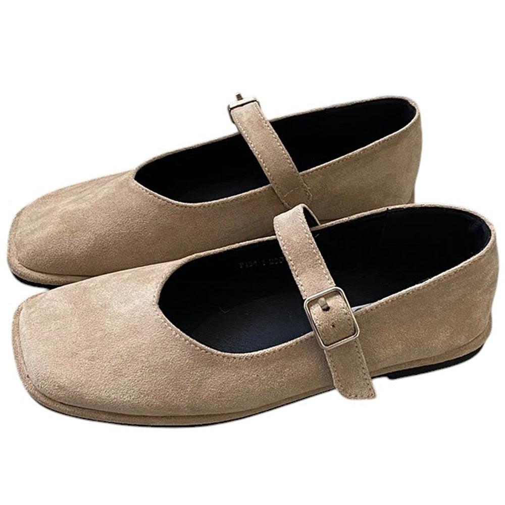 Basic Things Suede Mary Jane Flats