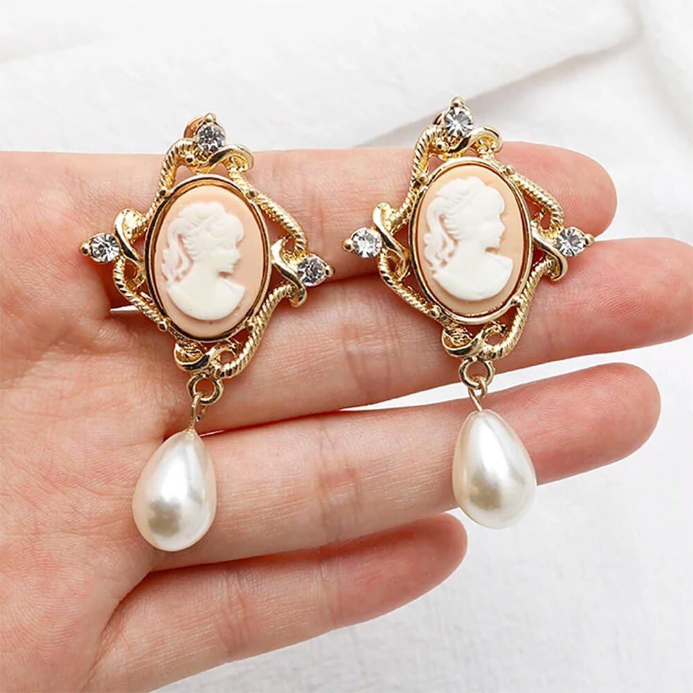 Vintage Style Cameo Earrings