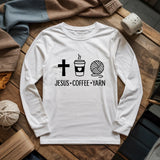 Jesus, Coffee and Yarn Long Sleeve T-shirt