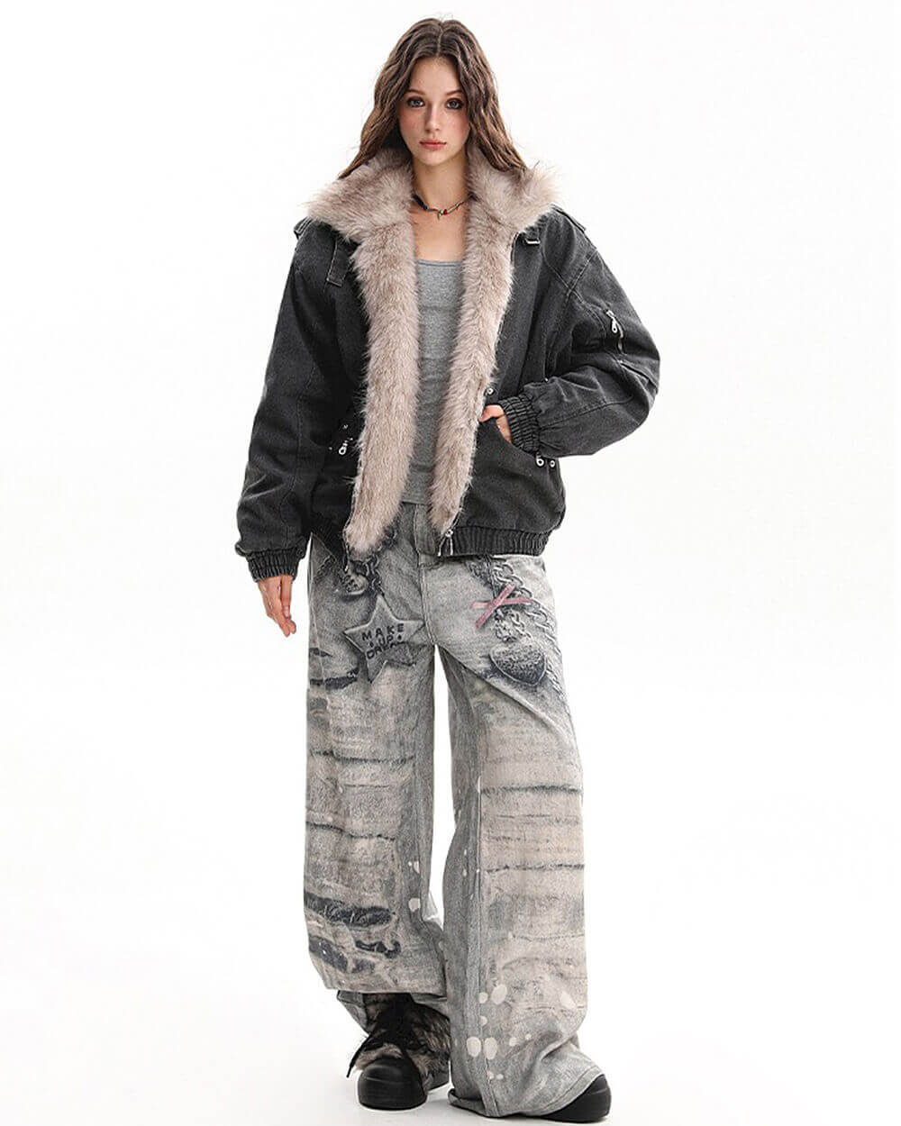 Not Your Babydoll Fur Trim Bomber Jacket