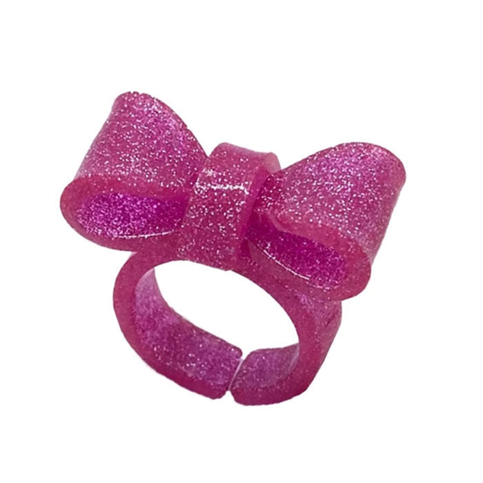 Y2K Glitter Bow Ring