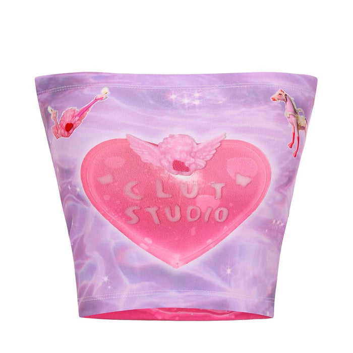 Y2K Queen Cat Tube Top