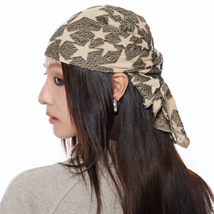 Y2K Star Print Bandana Headscarf