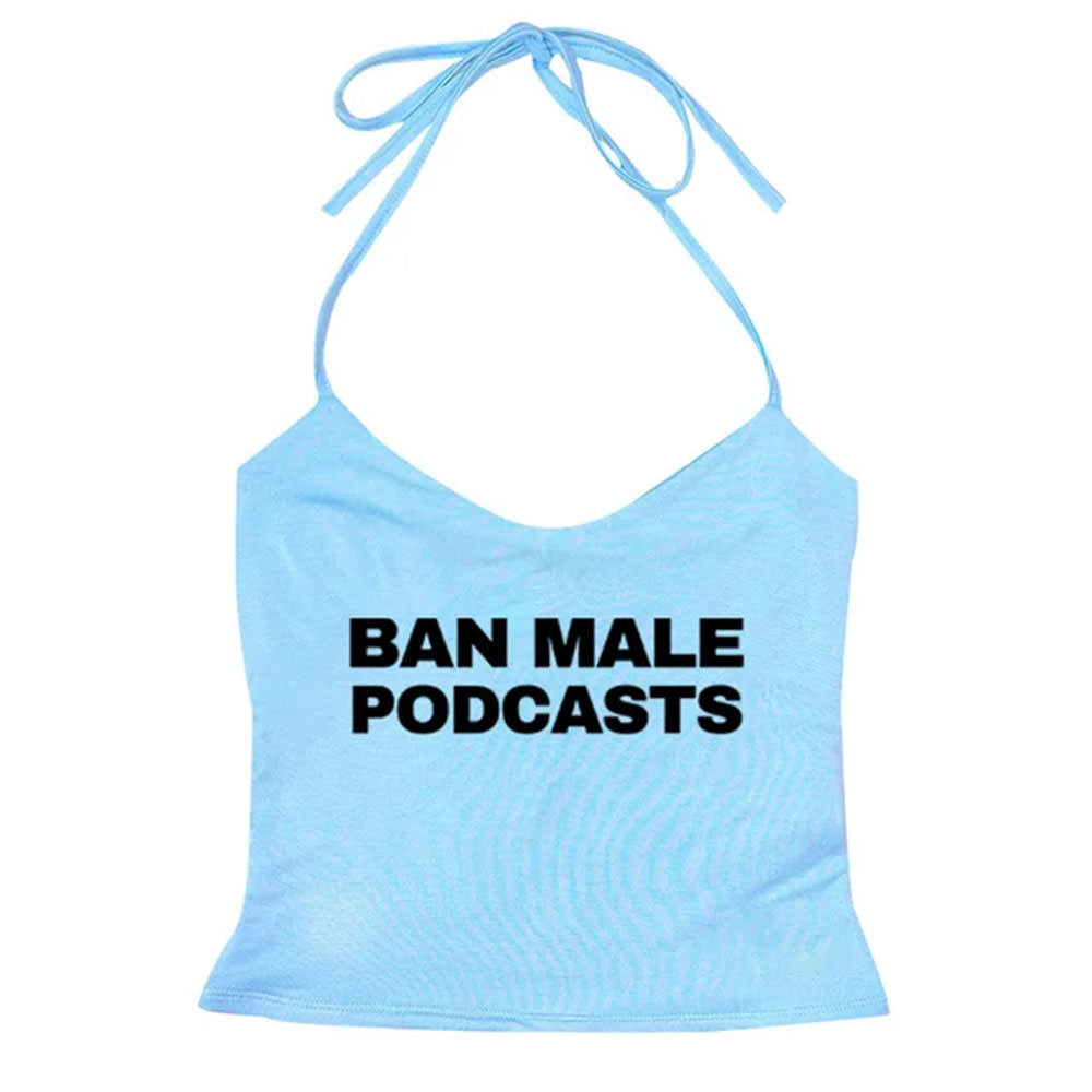 Y2K Style Podcasts Halter Top